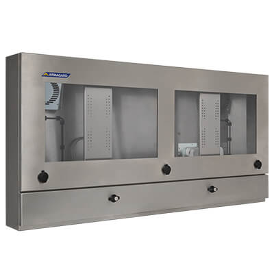 IP65 industrial dual monitor PC cabinet IP65 from Armagard
