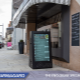 View the portable outdoor digital signage in-situ outside a restaurant