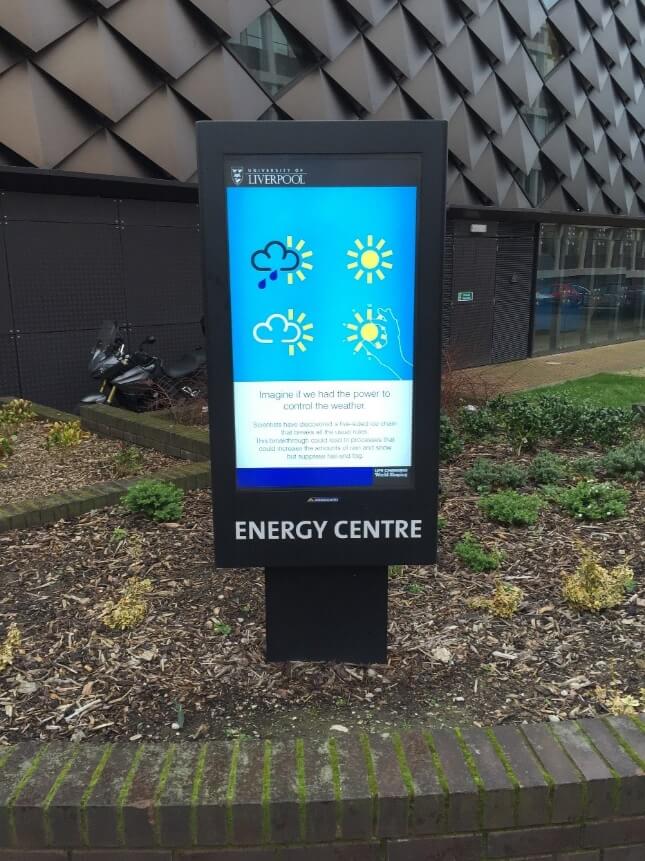 Armagard's outdoor digital signage environmental enclosure for the University of Liverpool